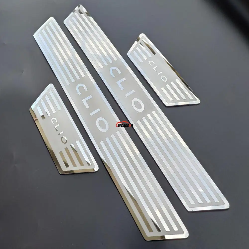 

For Car Accessories Renault CLIO Door Sills 2016-2019 Stainless Steel Door Sill Trim Covers Scuff Plate Strip Car Styling Sticke