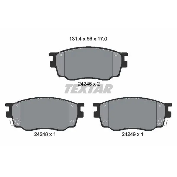 Колодки дисковые передние\ Mazda 6 GG/GY 1.8i/2.0Di 02 TEXTAR 24
