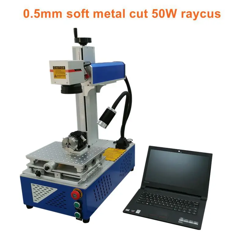 30W fiber laser marking machine metal engraving for symbols Nameplate Dogtag with rotary axis | Инструменты