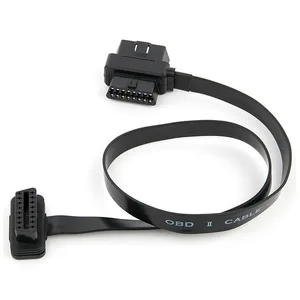 Image 1 - 60CM Ultra Slim 2 in 1 OBDII OBD2 Cable 16 Pin Female to Male/Female Extension Connector Cable Splitter