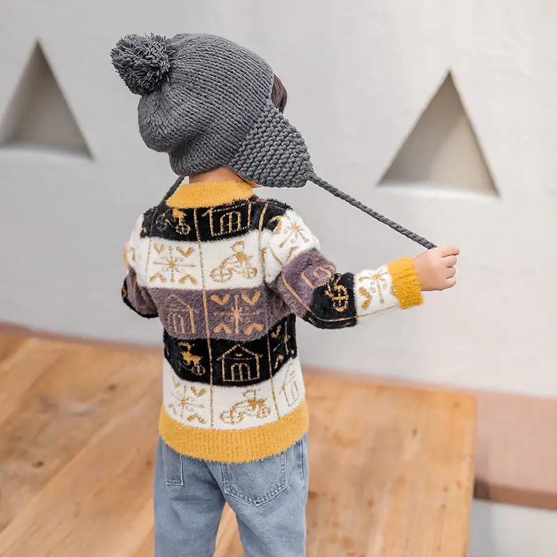 Винтажный свитер для маленьких мальчиков Забавный рождественский джемпер с