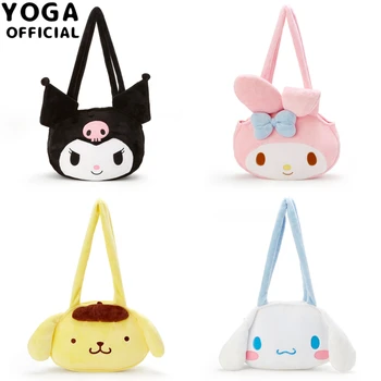 

Sanrio Hello Kitty My Melody Cinnamoroll PomPomPurin Kuromi Cartoon Plush Handbag Totes Shoulder Bag for Woman Girls Gifts