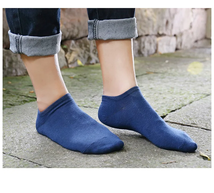 AA Spring And Autumn Four Seasons Classic MEN'S Ankle Socks Solid Color Casual Low-Cut Men‘s Socks Hidden Men's