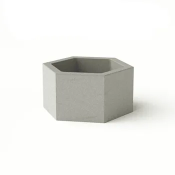 

Hexagonal Flower Pot Clay Silicone Cement Mold for Cactus Home Landsape Planter Concrete Mould
