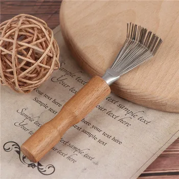 

New Hair Brush Comb Cleaner Tool Wooden Delicate Cleaning Removable Handle