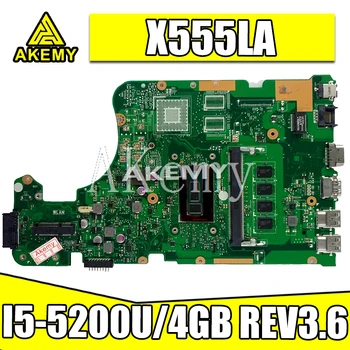 

X555LD REV 3.6 X555LAB Motherboard For ASUS X555LJ X555LB X555LA X555L Laptop Motherboard Mainboard Test Ok I5-5200U 4GB-RAM GM