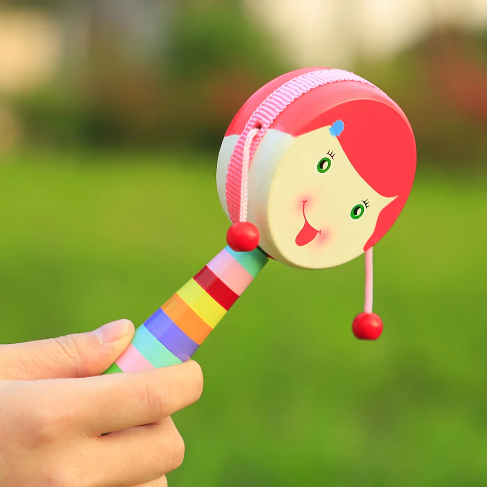M MBAT SY-88 Orff Pink Rattle Portable Cartoon Little Girl Rattle Children's Educational Music Toys Percussion Instruments