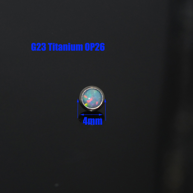 G23 4mm&5mm&6mm&7mm G23 Titanium Opal Stone Dermal Anchor Top Micro Skin Diver Surface Piercing Body Jewelry