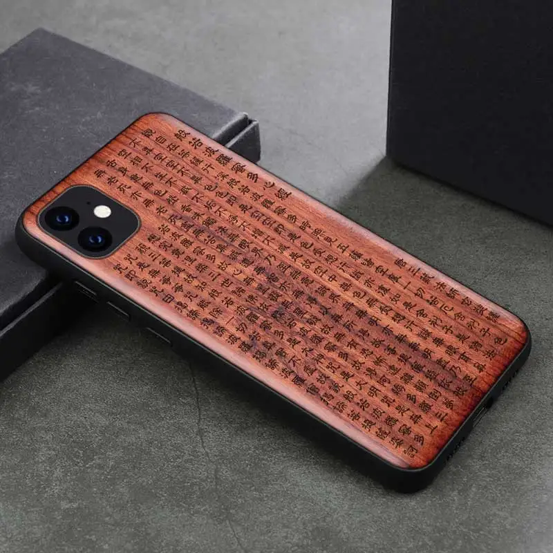 XJ Деревянный ящик для iPhone 11 Pro Max настоящий Деревянный чехол для телефона для iPhone 11 Pro натуральный палисандр ТПУ противоударный чехол - Цвет: XJ
