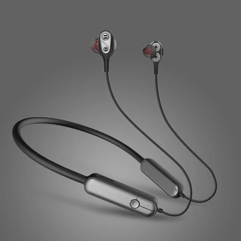

Double Moving Coil Wireless Headset In-ear Wireless Bluetooth 5.0 Headset Hang Neck Type Sport Headset Can Insert Card GY27
