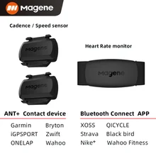 Magene H64 nabız monitörü döngüsü çift modlu ANT + Bluetooth sensörü göğüs kemeri için Wahoo Garmin Bryton XOSS bisiklet bilgisayar