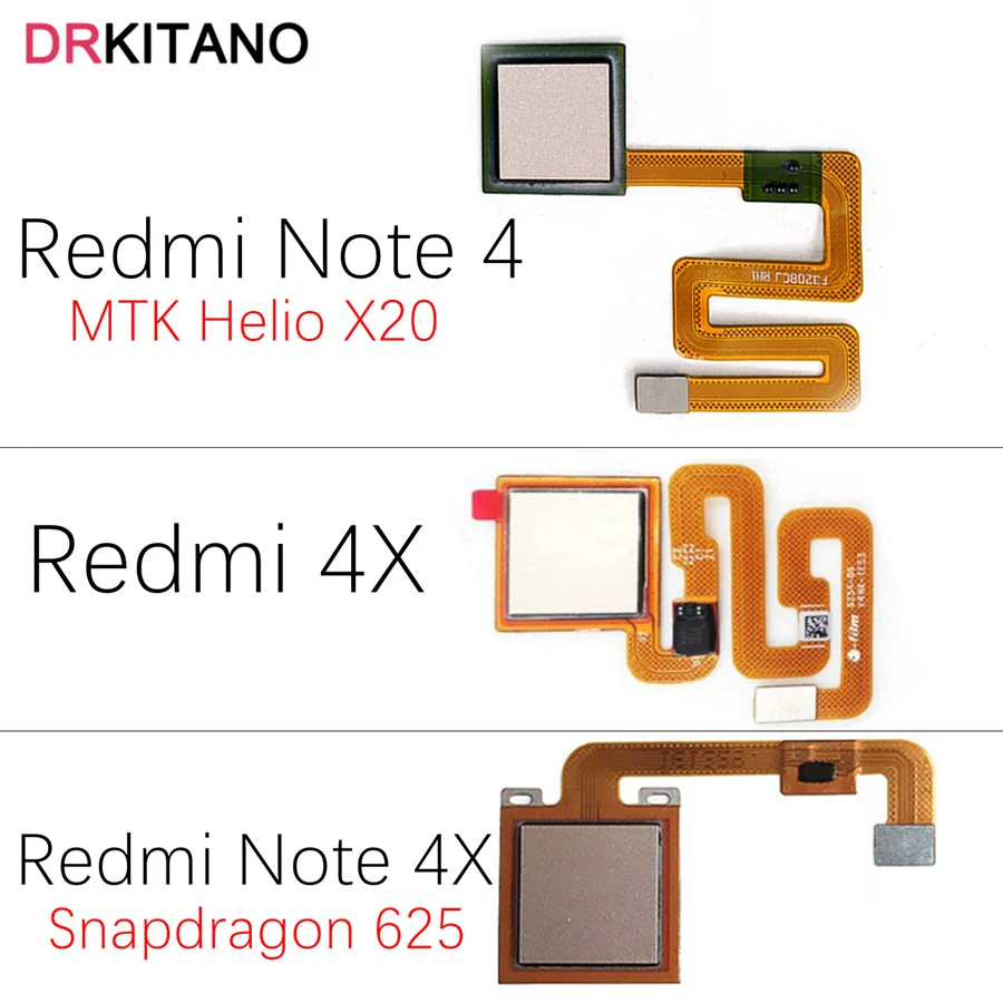Сканер отпечатков пальцев для Xiaomi Redmi Note 4X гибкий кабель сенсорный датчик кнопка