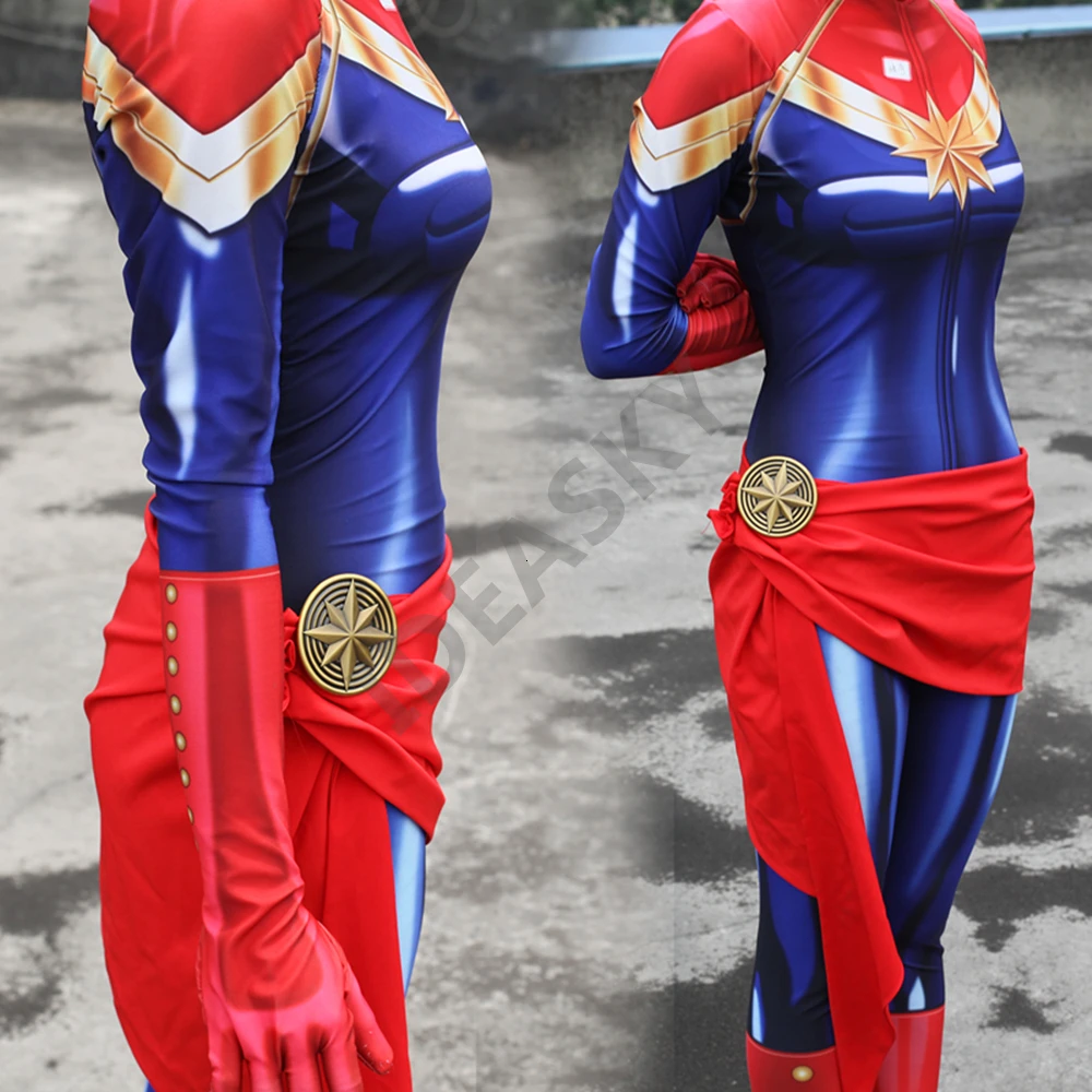 Captain-Marvel-Ms-Marvel-Carol-Danvers-Cosplay-Costume-Zentai-Bodysuit-Suit-Jumpsuits (3)