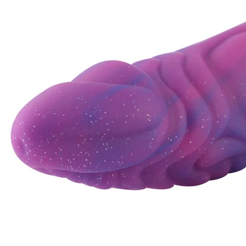 Hismith Sex Toys for Woman Monster Series Novelty Starry Tier Viberating Dildo for Women 8 Inch Silicone Penis with Suction Cup 4