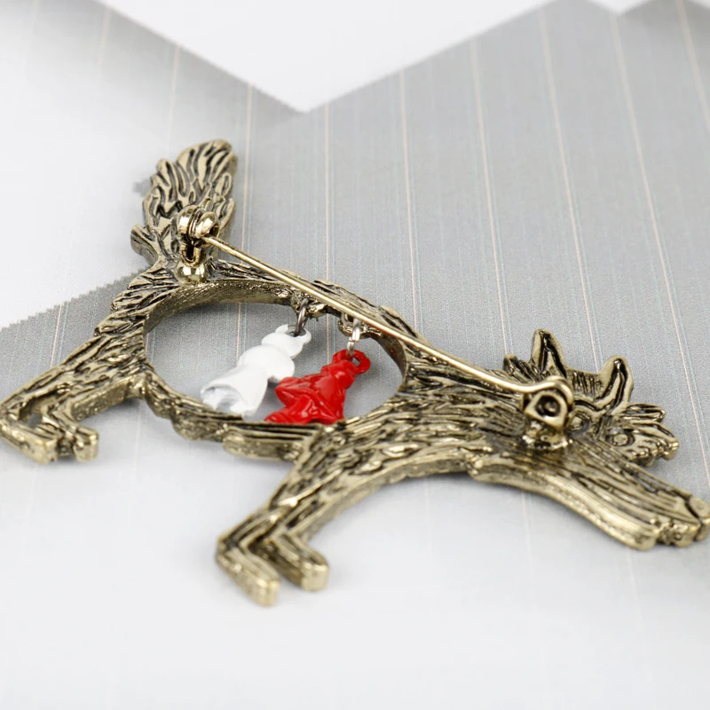 Jana Winkle Little Red Riding Hood Wolf Brooch - Vintage Rhinestone Animal Brooch For Women - View #7