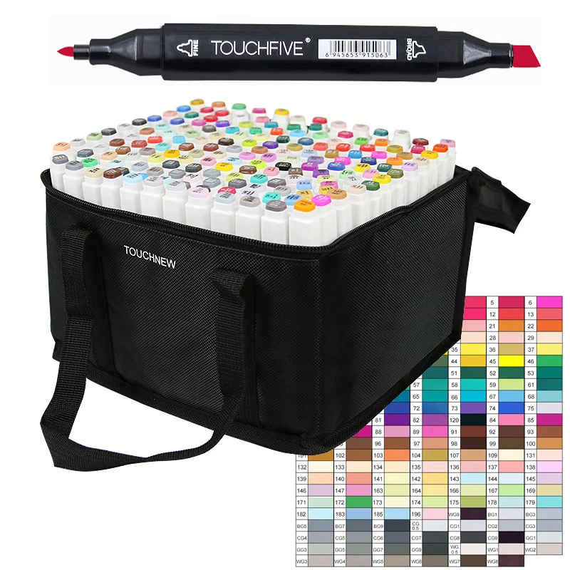 

60/80/168 Colors Markers Pen Set Kids Student Alcohol Art Markers Pen for Drawing Manga Touch Five Marker School Art Supplies