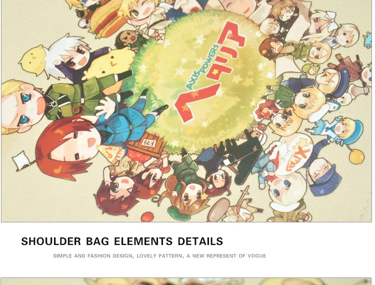 MeanCat Axis power сумка на плечо для мальчиков и девочек Bookbag Hetalia