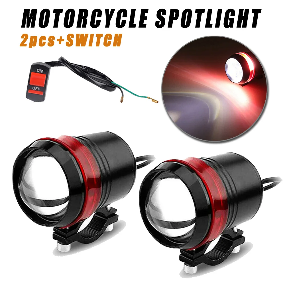 2х мотоциклетный светодиодный светильник Angel Eye U3 30W головной светильник s противотуманный светильник Точечный светильник s+ переключатель 12-60V