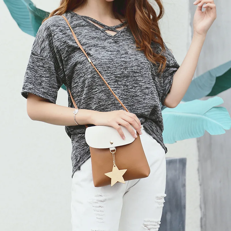 

2018 Summer New Style Korean-style Contrast Color WOMEN'S Bag Shoulder Mini Small Bag Phone Coin Purse