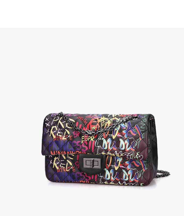 Женская сумка через плечо с граффити и буквами, женская сумка через плечо, женская сумка на цепочке, цветная дизайнерская сумка для путешествий, новая модная сумка
