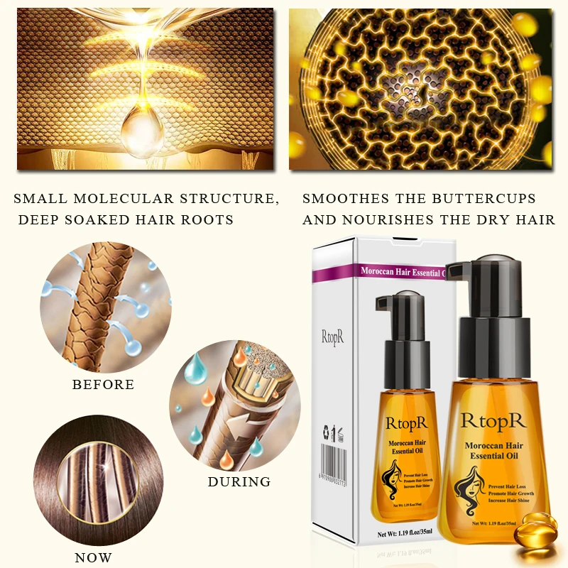 Hotest Moroccan Prevent Hair Loss Product Hair Growth Essential Oil Easy To Carry Hair Care Nursing 35ml Both Male And Female