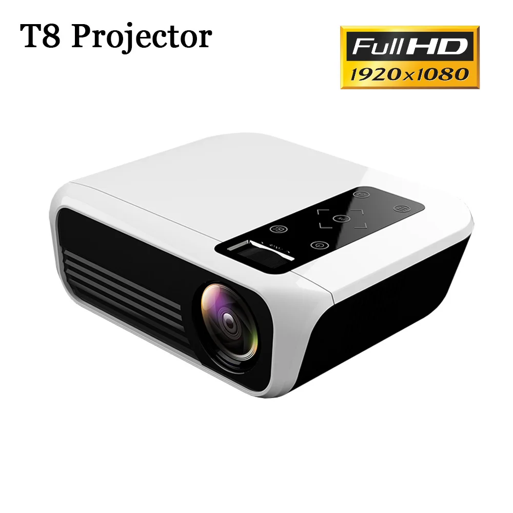 

T8 Full HD LED Projector Android Portable Vedio Projector 1920*1080P HDMI Mini Projector 4k 5000 Lumens Home Cinema Media Player