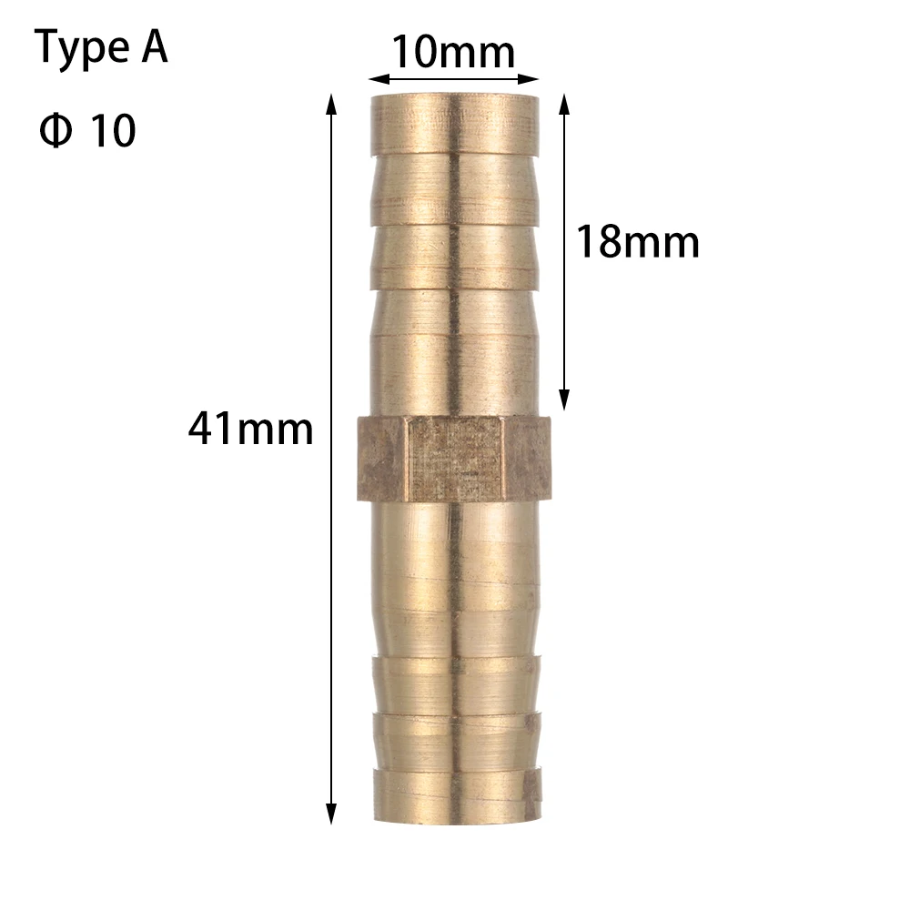 Type A 10mm 6/8/10/12 мм латунные шланг хвост штуцера Союза поперечное разветвление Y перегородки соединитель труб топлива воды жидкости воздуха Аксессуары для ремонта - Цвет: Type A 10mm