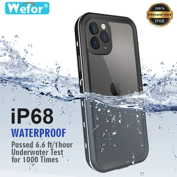 

for Apple iPhone 11 Pro XR XS Max Case IP68 Diving Waterproof Rugged Cover Clear Back Case with Screen Protector