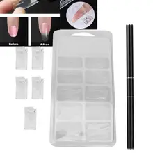 Маникюрный набор, 3 шт./набор, накладные ногти, фиксированный зажим, двойная головка, ручка для нейл-арта, 100 шт., расширенный набор для нейл-арта, акриловый набор для ногтей