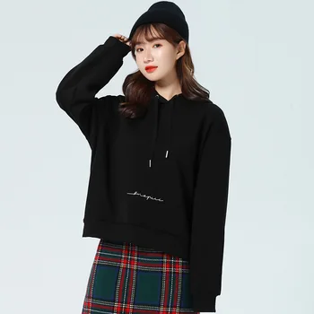 

2020 Women's Cotton Round Neck Long Sleeve Sweatshirt Hooded Sweatshirt gray