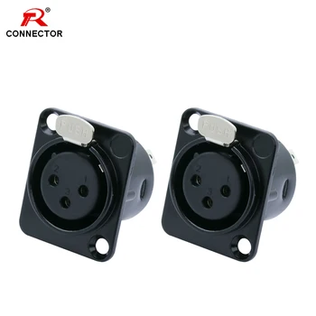 

8pcs 3pin XLR female socket connector, for Microphone/MIC, Panel Mount, Metal Shell +Copper Contact