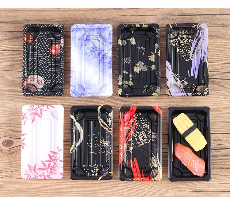0# мини печатная упакованная коробка для суши салат сашими упаковочные коробки с крышкой 50 шт