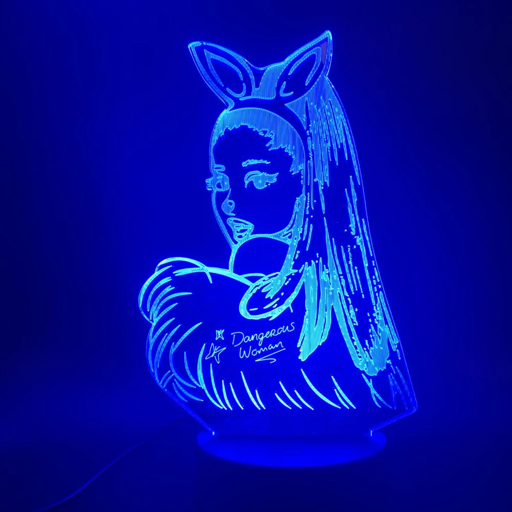 Singer Ariana Grande Cat Girl LED 3d Light Table Night Light for Bedroom Home Decorative 3d Led Night Light Fans Christmas Gift