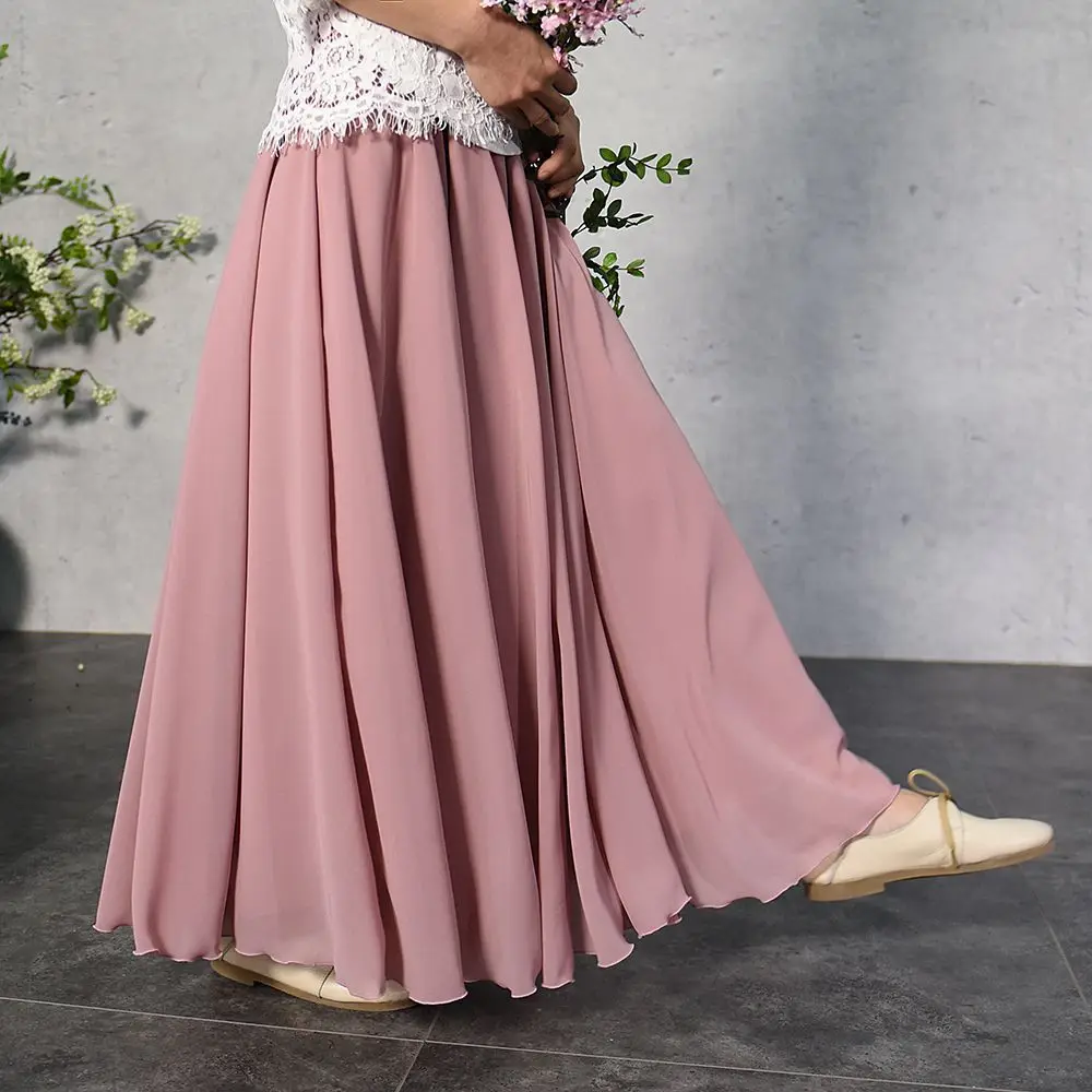 

All Seasons New Style WOMEN'S Dress Three Layer Second Layer Long Skirts Retro Beach Holiday Chiffon Mopping Big Hemline Skirt