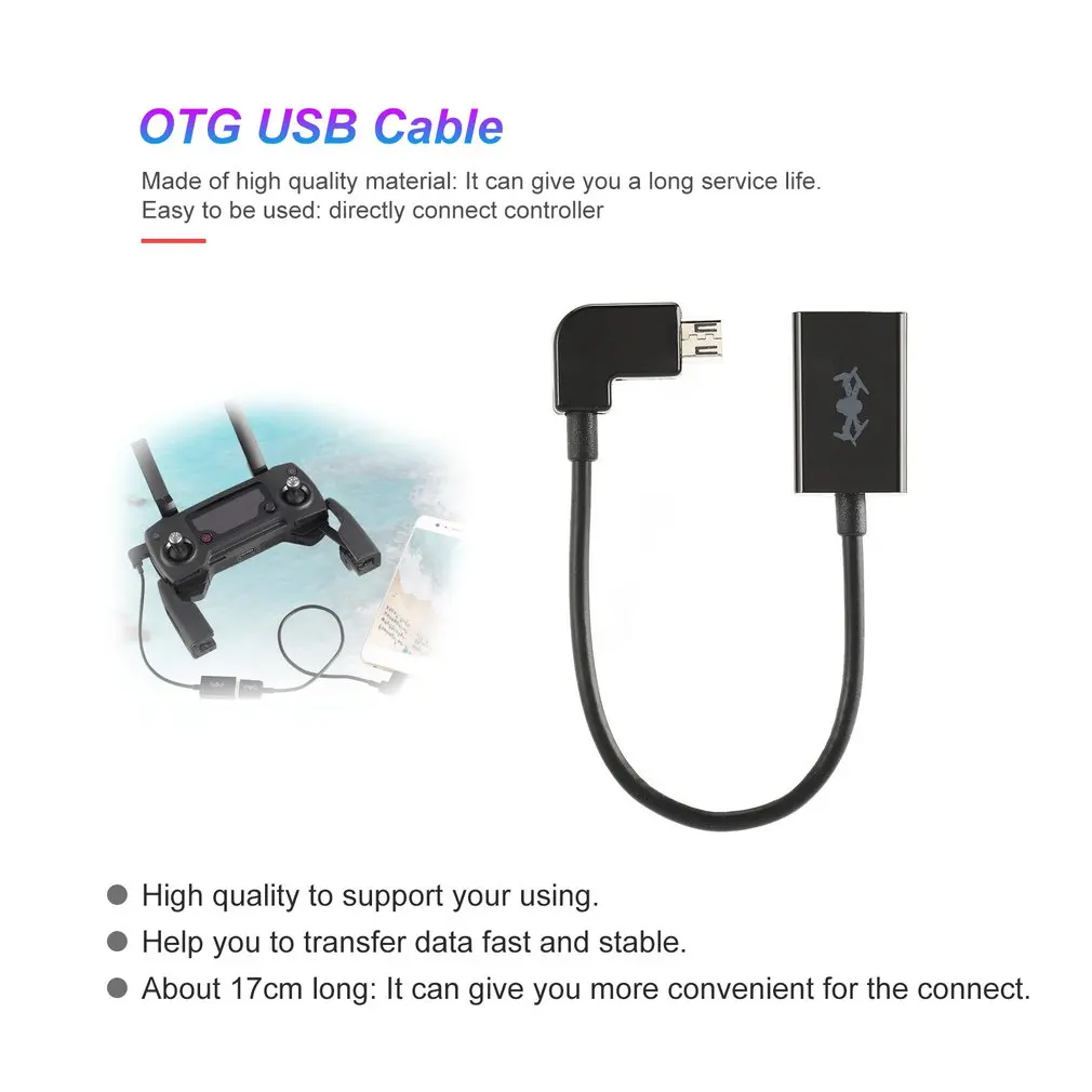 17 см USB OTG адаптер USB OTG кабель для DJI Mavic Pro Air Spark RC FPV Дрон пульт дистанционного управления и очки