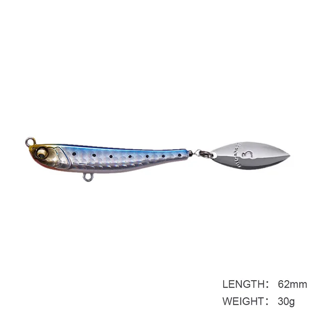 Jig Bait Winter Fishing with Spinner Spoon Fishing Lures 62mm 30g Jigs Trout Winter Fishing Hard Baits Tackle Pesca Makippa 30G Orange