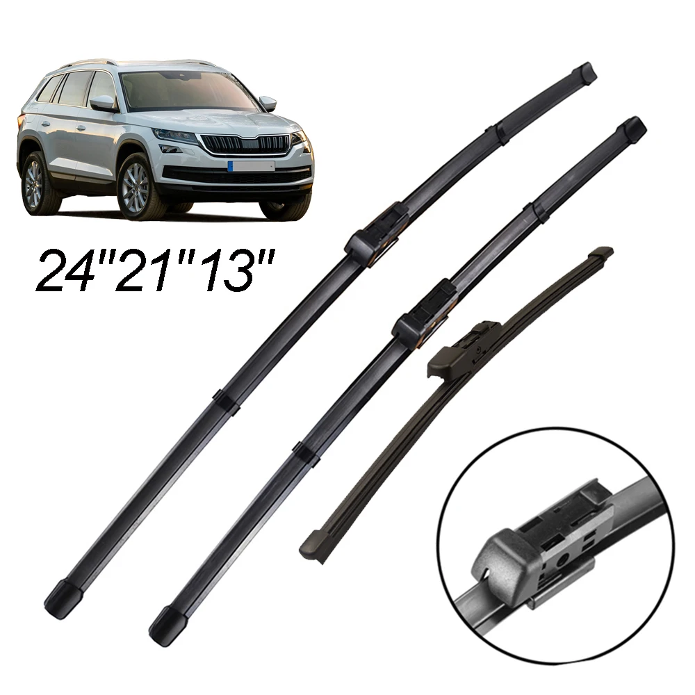 

LHD Front & Rear Wiper Blades Set For Skoda Kodiaq 2016 2017 2018 2019 2020 Windshield Windscreen Window 24"21"13"