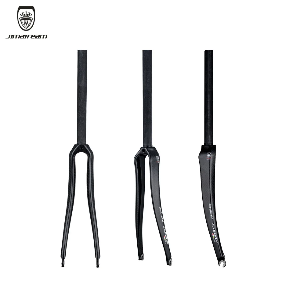 

2018 New Style jimaiteam All Carbon Fiber Highway Bicycle Front Fork Riding Accessories V-Brake Hard Fork 3K Twill