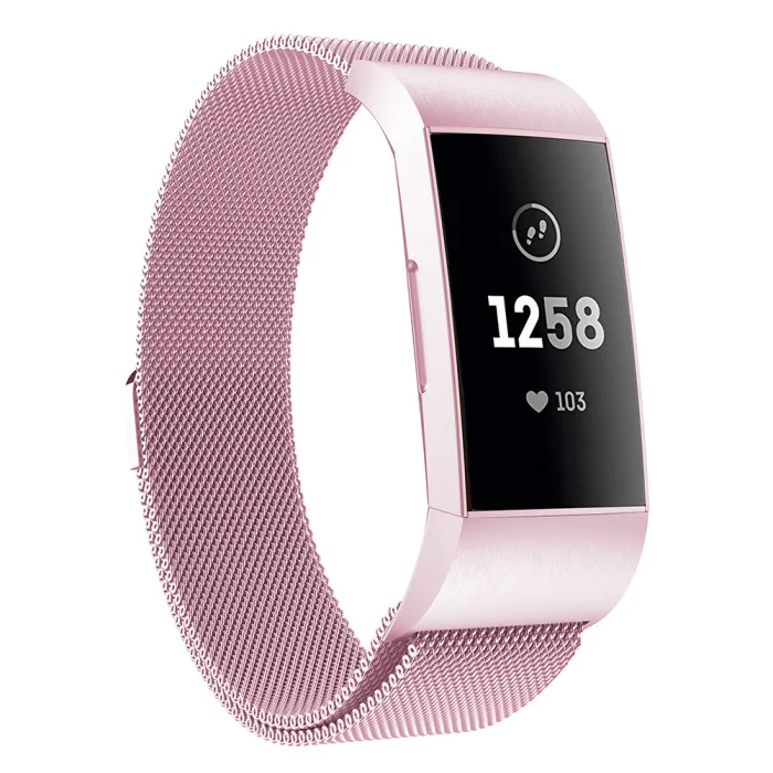 Сменный Браслет из металлического сплава с магнитной петлей для FitbitCharger 3 PUO88