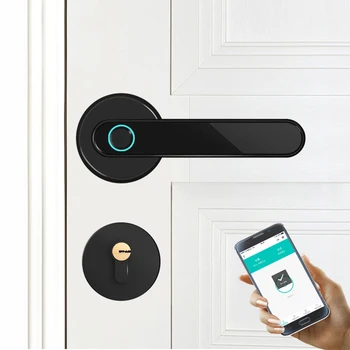 

Smart Bluetooth remote control Fingerprint Lock Electric Door Lock with emergency mechanical key