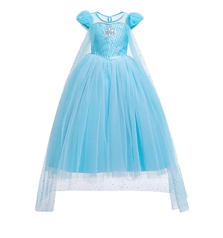 Blue Color Платье принцессы Анны и Эльзы для девочек, 2 года маскарадный костюм на Хэллоуин Детский костюм Эльзы без рукавов для девочек, Vestidos, 4, 6, 8, 10 лет - Цвет: Blue Color
