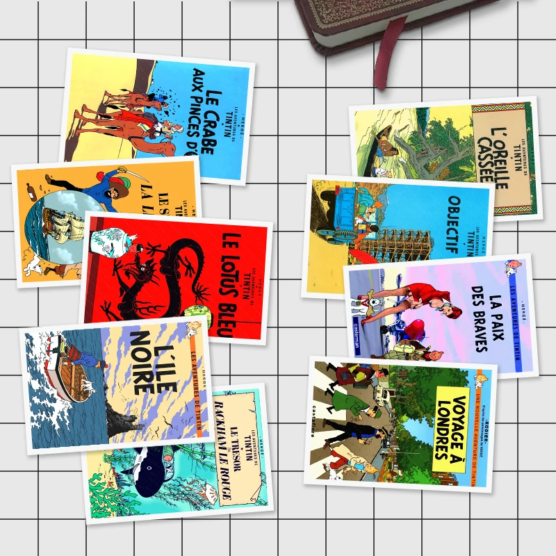Винтажные Приключения Тинтина французский мультфильм Классическая открытка 30