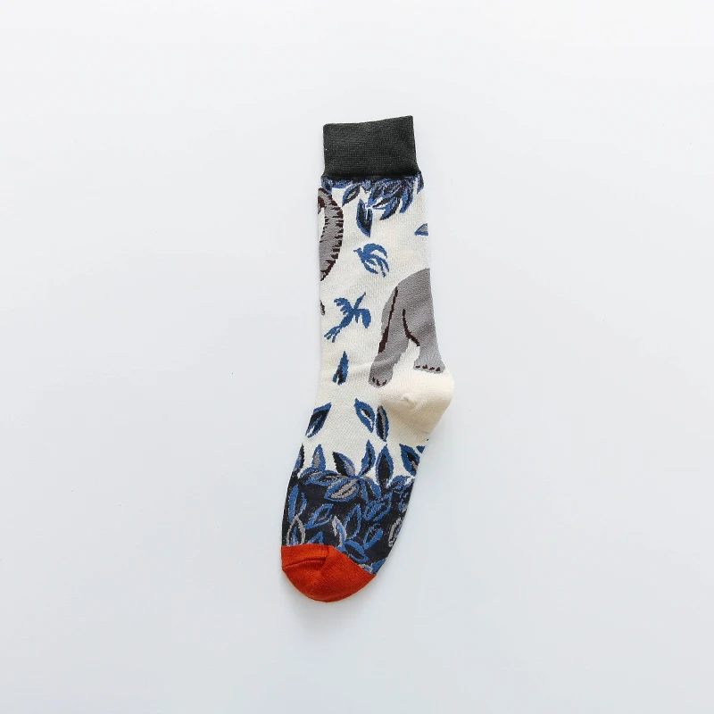 Хлопковые носки счастливые женщины Лебедь голубь мира птицы животных носки Красочная картина Пикассо носки примитивные племенные сумасшедшие мужские носки смешные - Цвет: C29-14