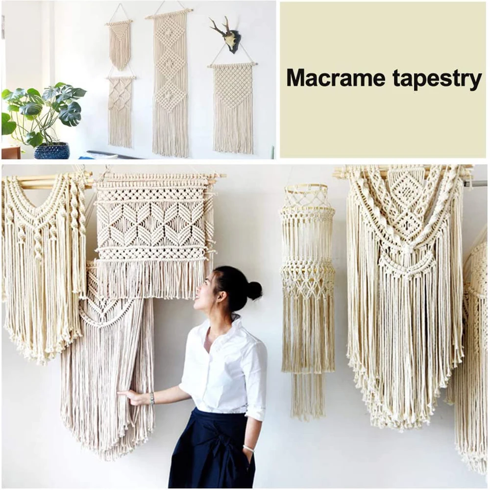 Natural Cotton Twisted Rope 2-100M 1/2/3/4/5/6/8/10mm Macrame Cotton Cord Twine String DIY Craft Knitting Christmas Wedding Deco cotton rope macrame cord