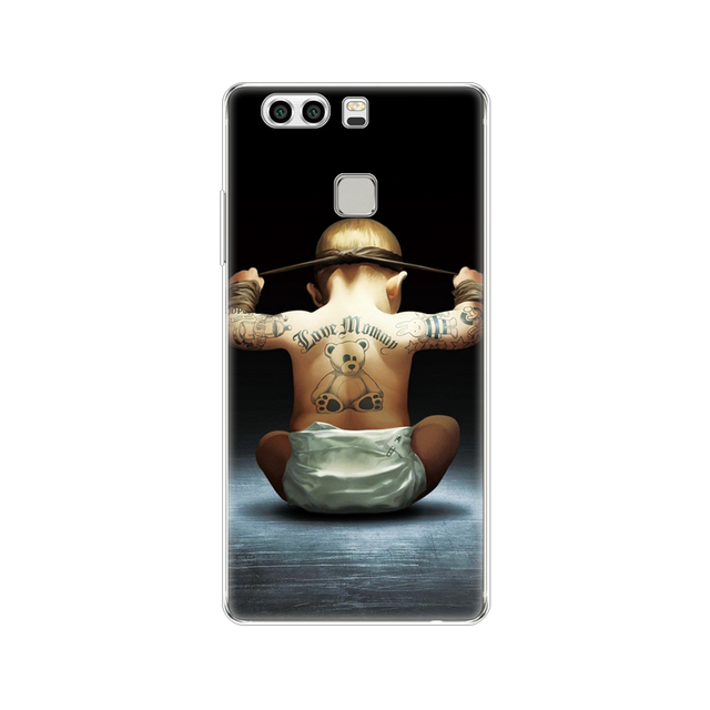 phone case for huawei P9 LITE PLUS 2016 soft tpu silicon back cover 360 full protective printing transparent coque