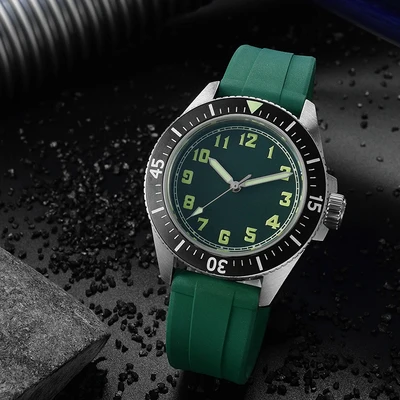 San Martin новые мужские модные часы Автоматические спортивные часы для дайвинга нержавеющая сталь часы 200 м водостойкий керамический ободок - Цвет: green