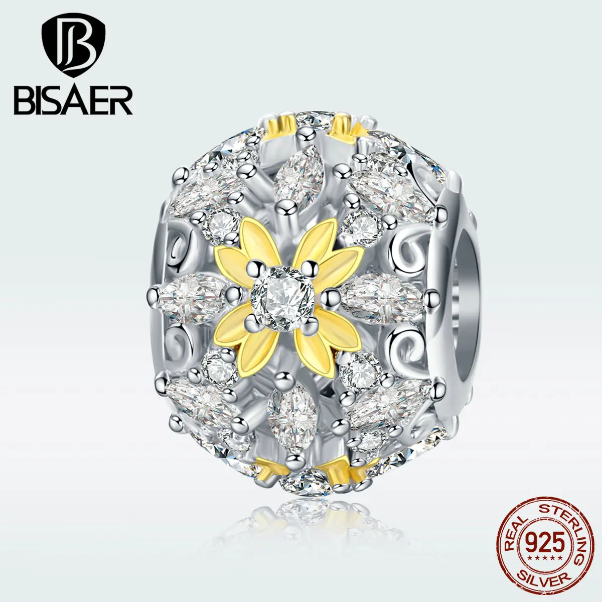 BISAER 925 пробы, дизайн, блестящая жизнь, CZ Шарм для женщин, браслет, сделай сам, ювелирные изделия, вечерние, подарки, HSC1333