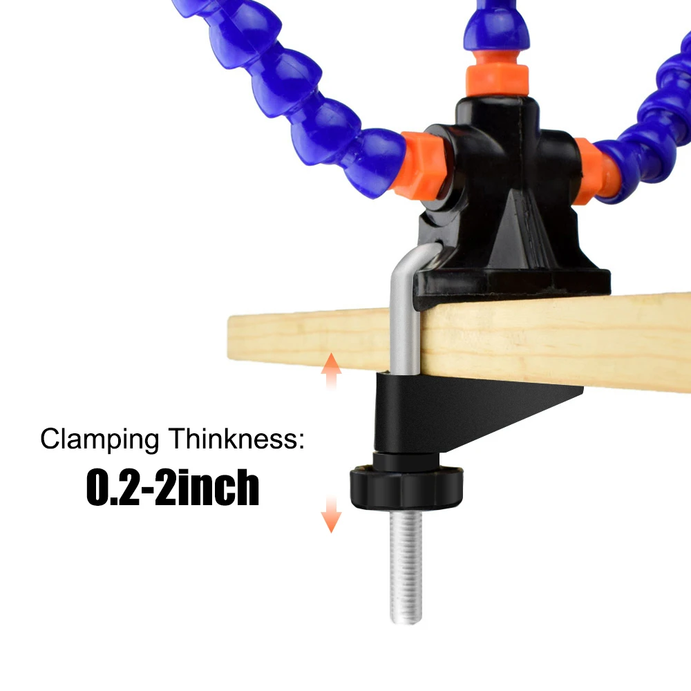 Toolour Table Clamp Soldering Helping Hand Tool Welding PCB Holder Stand for Crafts Hobby Repairing Soldering Third Hand Tool
