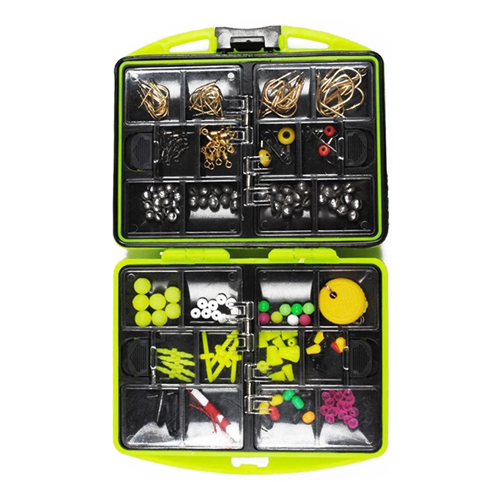 

Fishing Tackle Kits Hook Spoon Swivels Waterproof Portable Box Accessories For Angler JT-889
