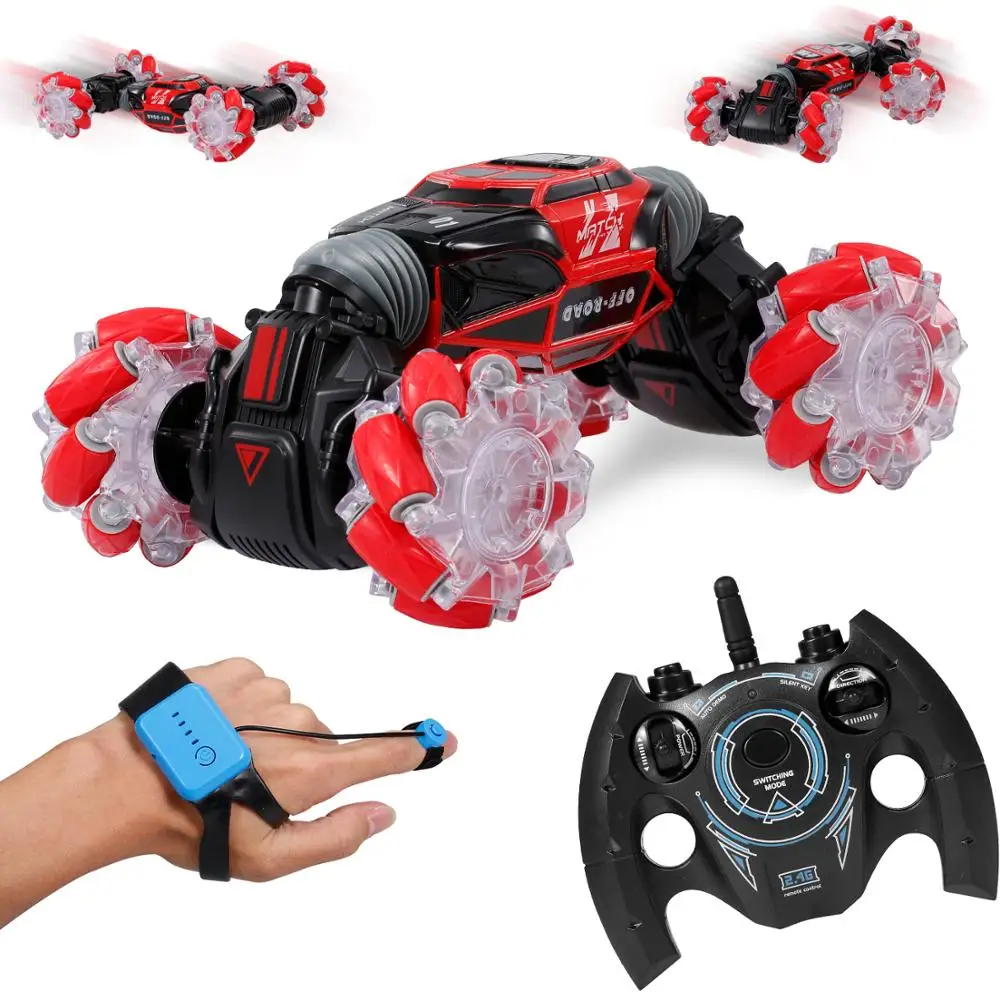 

Gesture Sensitive Twist Car Watch Remote Control Toys RC Stunt Car Transformer Toys Kid Gifts with Light Music Dancing Car Toys